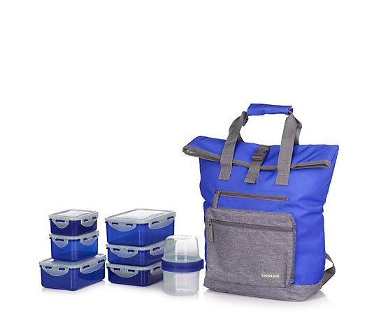 Lock & Lock Cooler Tote with 7 Piece Containers