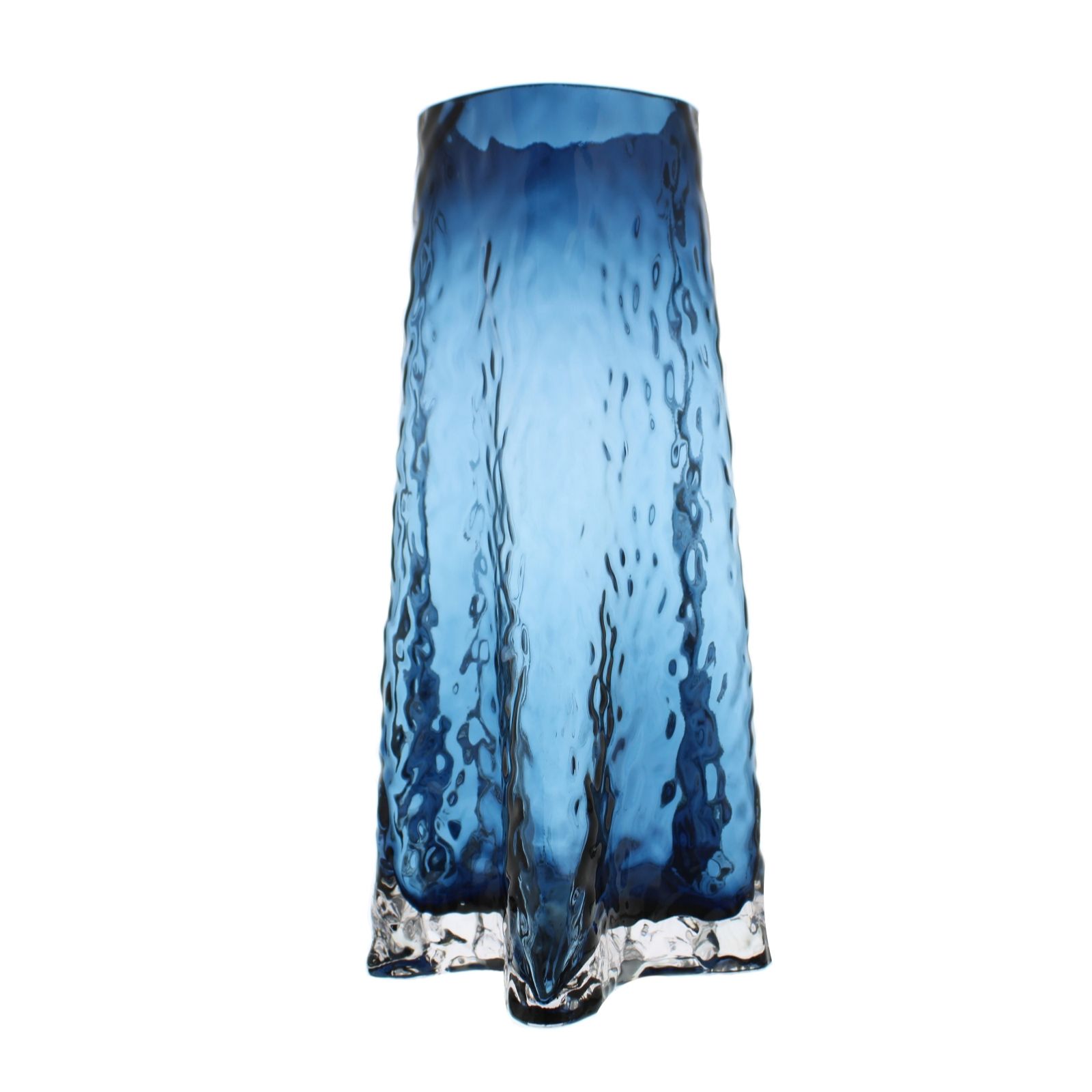 Ottersbrook Blue Fluted Textured Glass Vase