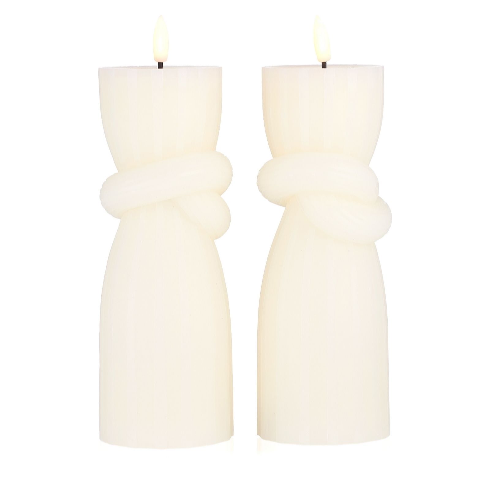 Outlet Amanda Holden Set of 2 Twist Knot Fluted Pillar Candles