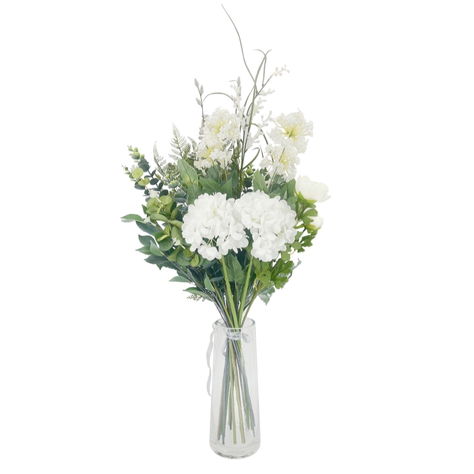 Outlet JM by Julien Faux Hydrangea Bouquet in Glass Vase