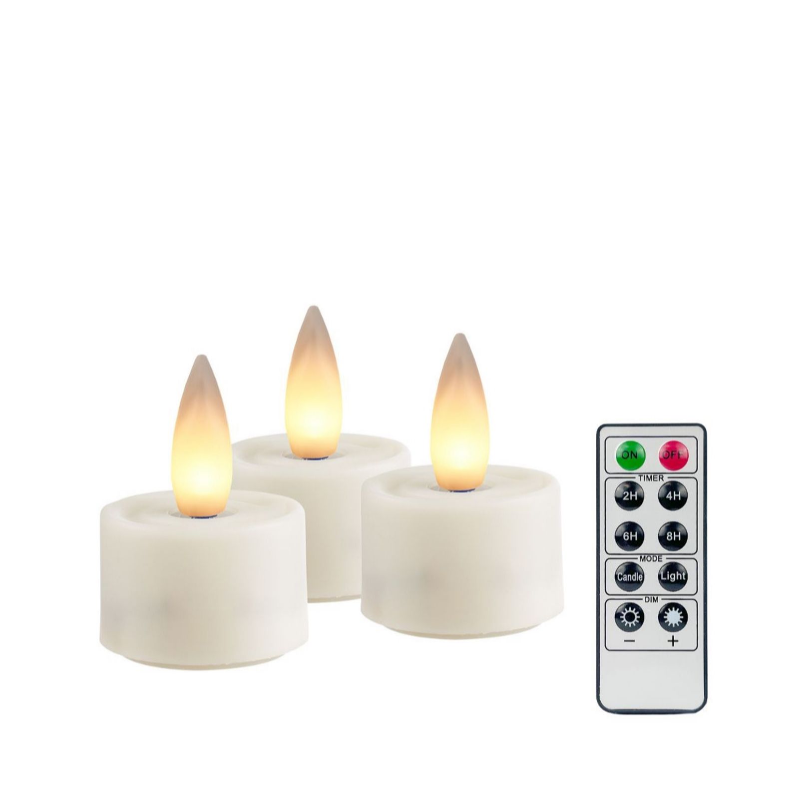 Cello Living Flame Set of 3 Rechargeable Tealights with charging base and