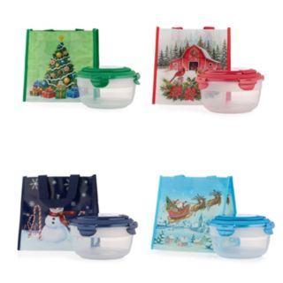 LocknLock Set of 4 Christmas Bags with 1.2L Containers
