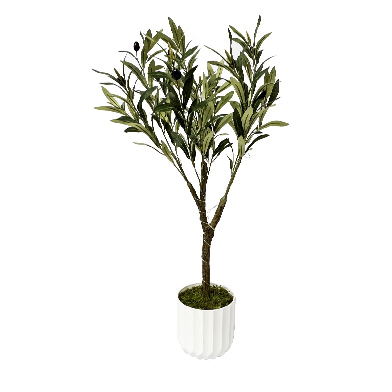 Outlet Home Stories Pre Lit Potted Faux Olive Tree with LED Ligths