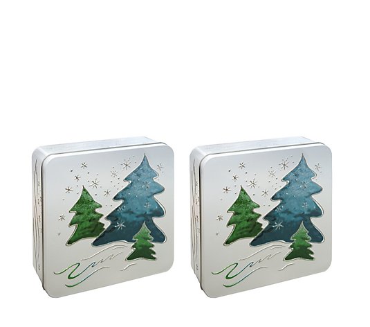 Churchills Set of 2 Christmas Tree Biscuit Tins 225g