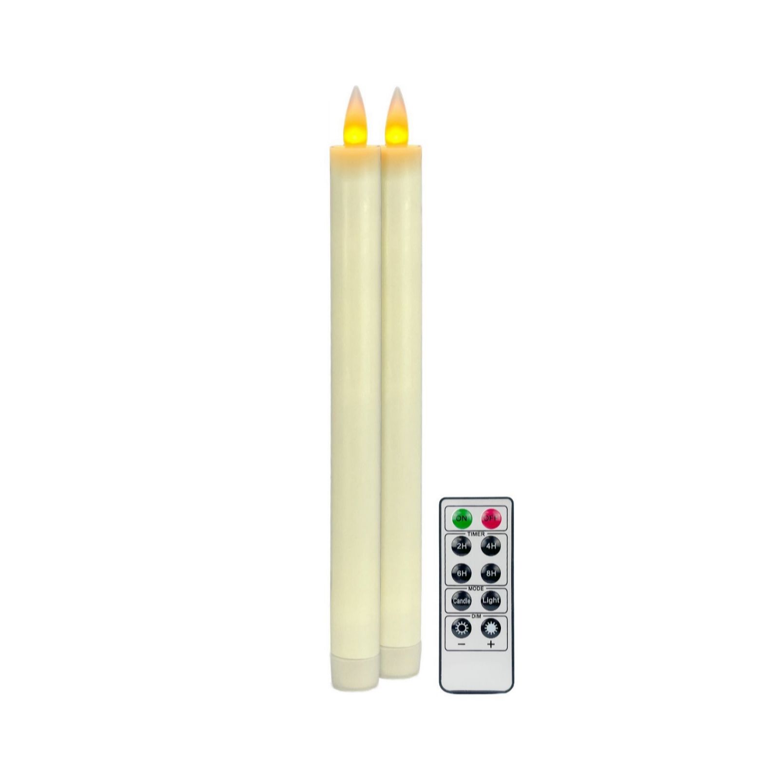 Cello Living Flame Set of 2 Rechargeable Taper Candles with charging base