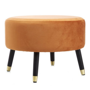 My Home Stories Footstool with Gold Tipped Legs - 812618