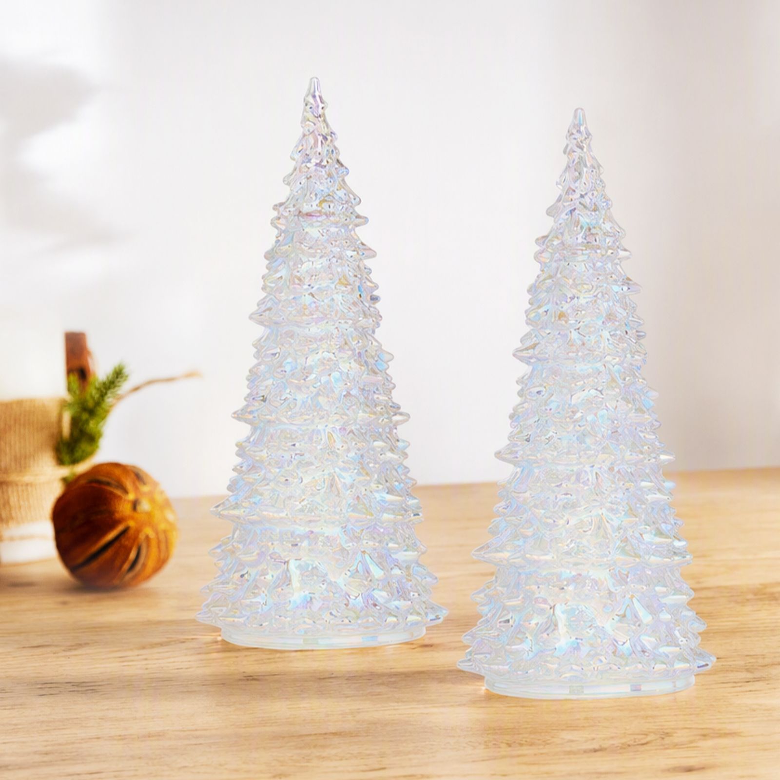 Home Stories Set Of 2 Pre Lit Iridescent Shapes