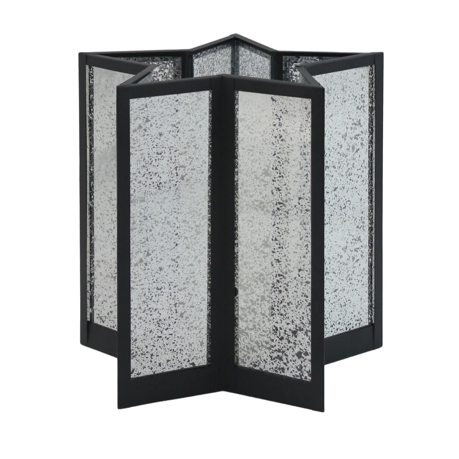 Home Stories Pre Lit Mercury Glass Star Lantern With LED Wax Candle