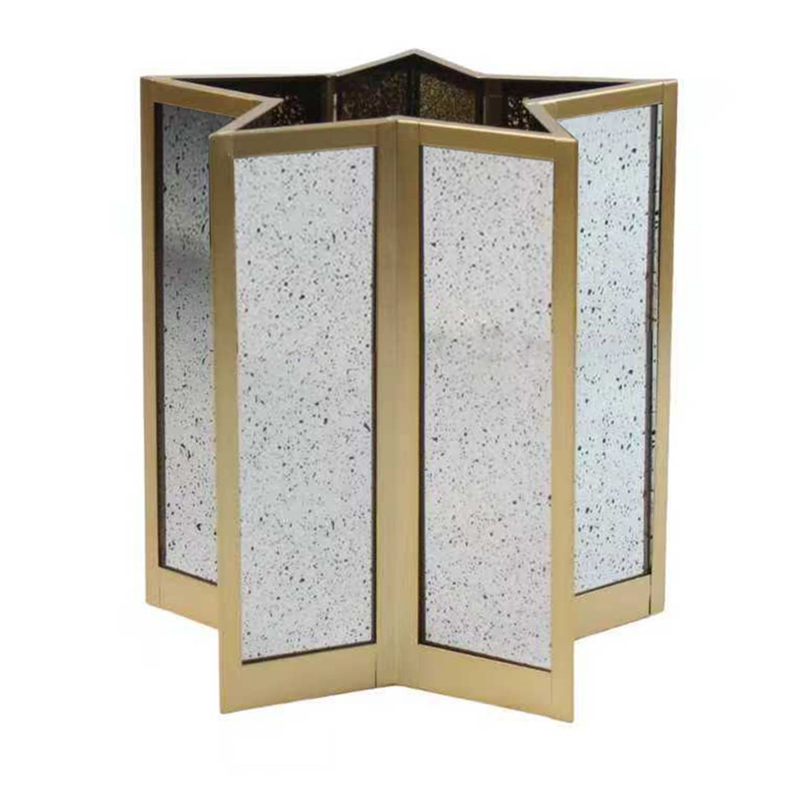 Home Stories Pre Lit Mercury Glass Star Lantern With LED Wax Candle