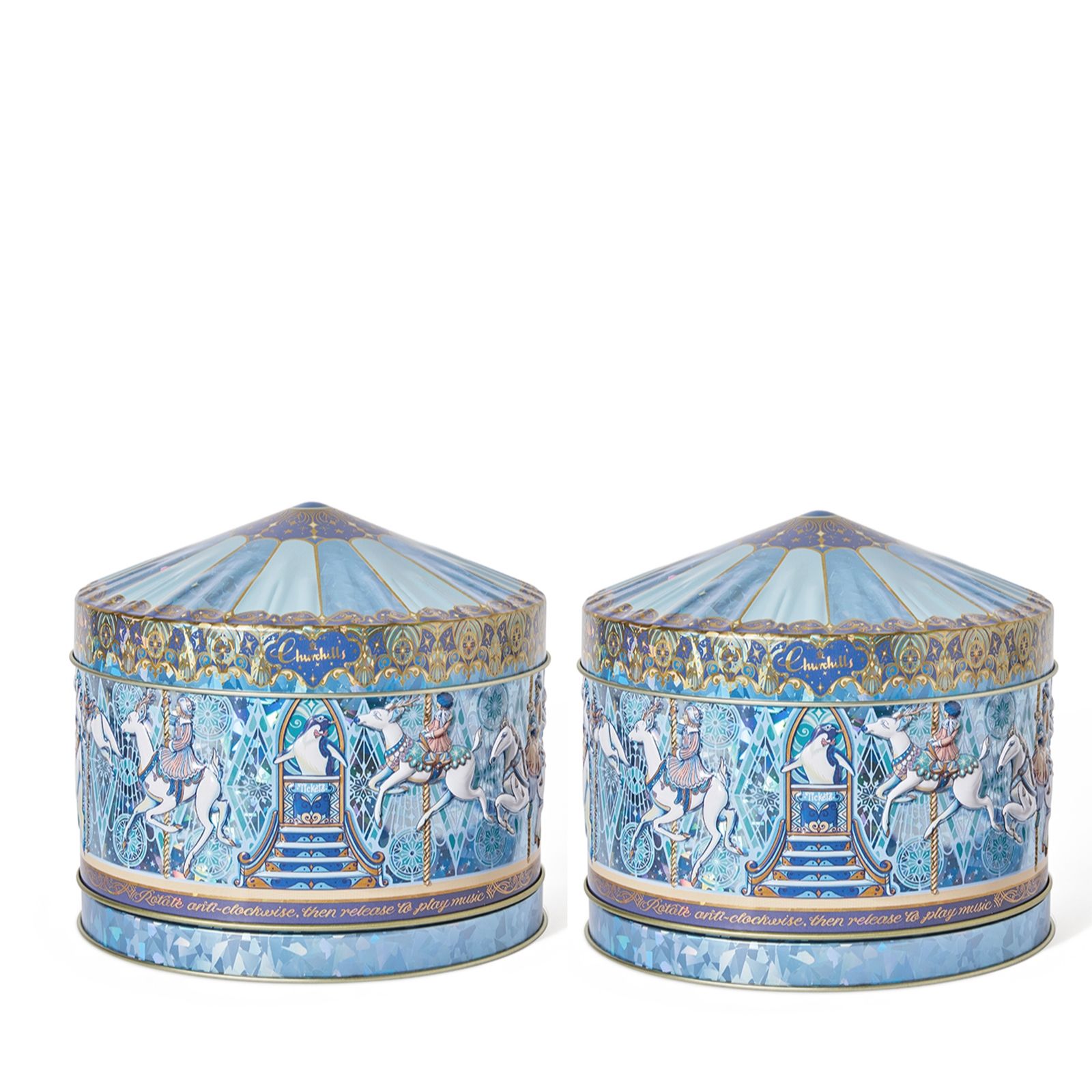 Churchill's Set of 2 Carousel Shortbread Tins