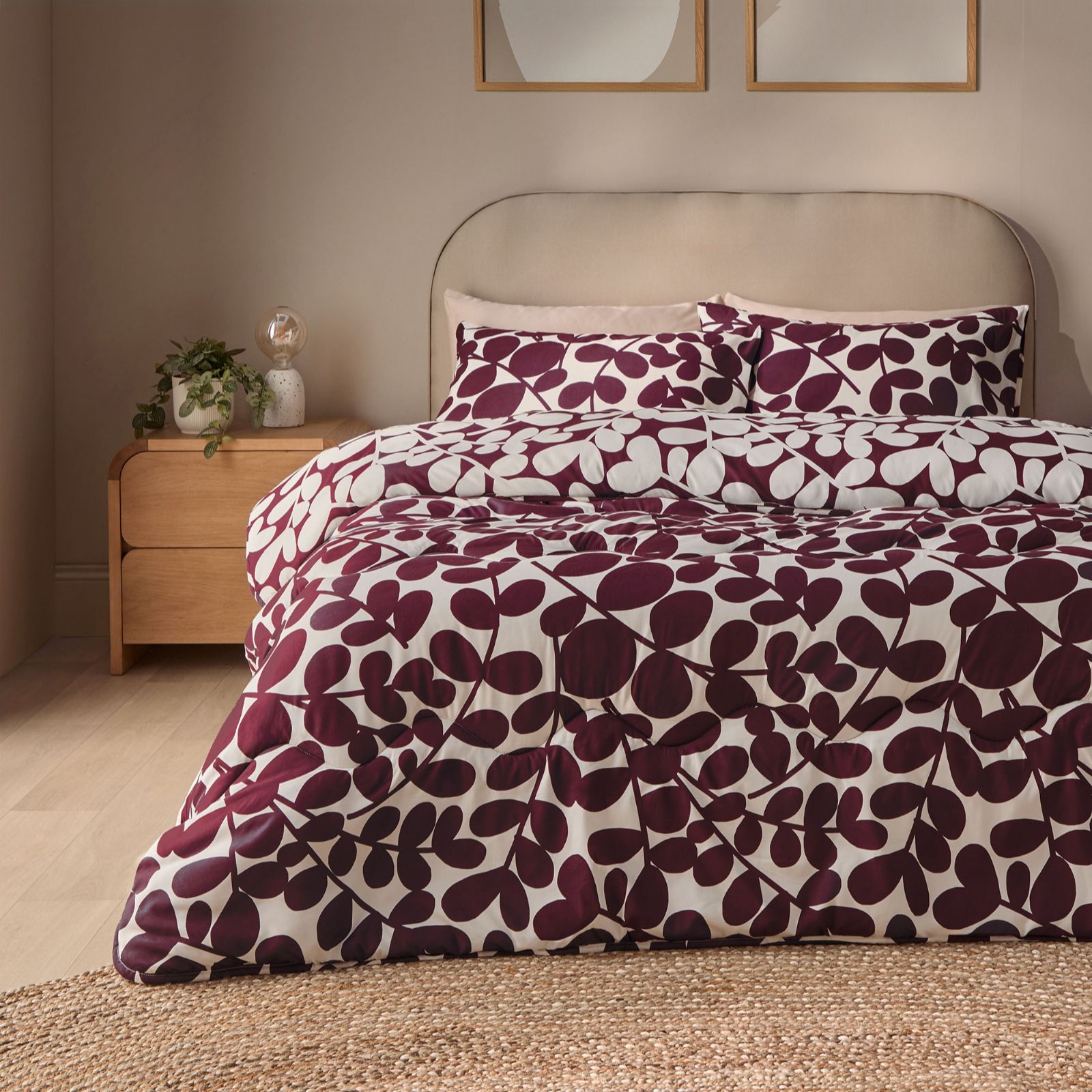 Silentnight Coverless Leaf Print Duvet and Pillowcase set