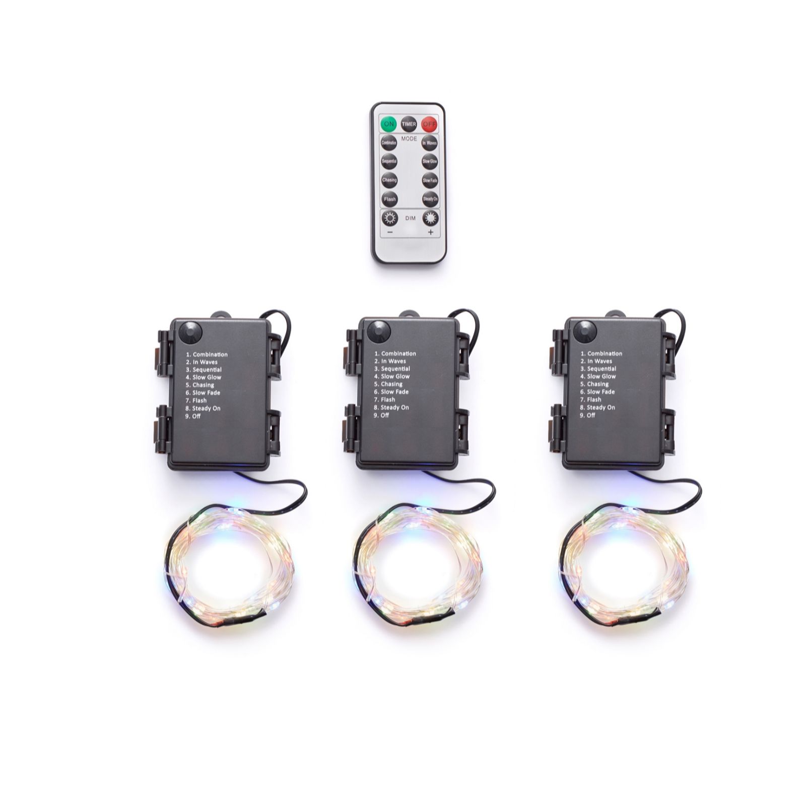 Home Reflections Indoor/Outdoor Set of 3 4m Light Strands with Remote