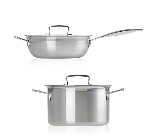 Le Creuset 3-Ply Stainless Steel 24cm Non-Stick Chef's Pan & 20cm Deep Pan