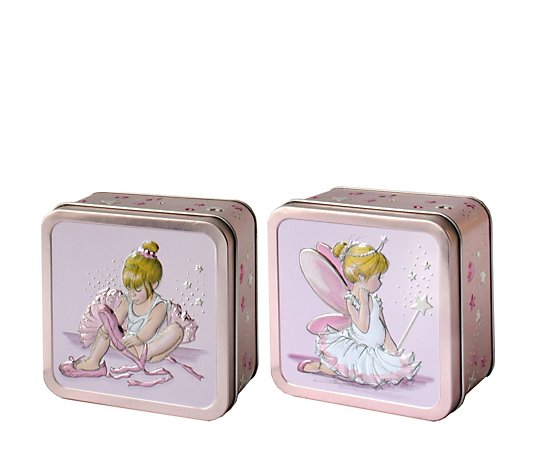 Churchill's Set of 2 Little Princess & Ballerina Biscuit Tins