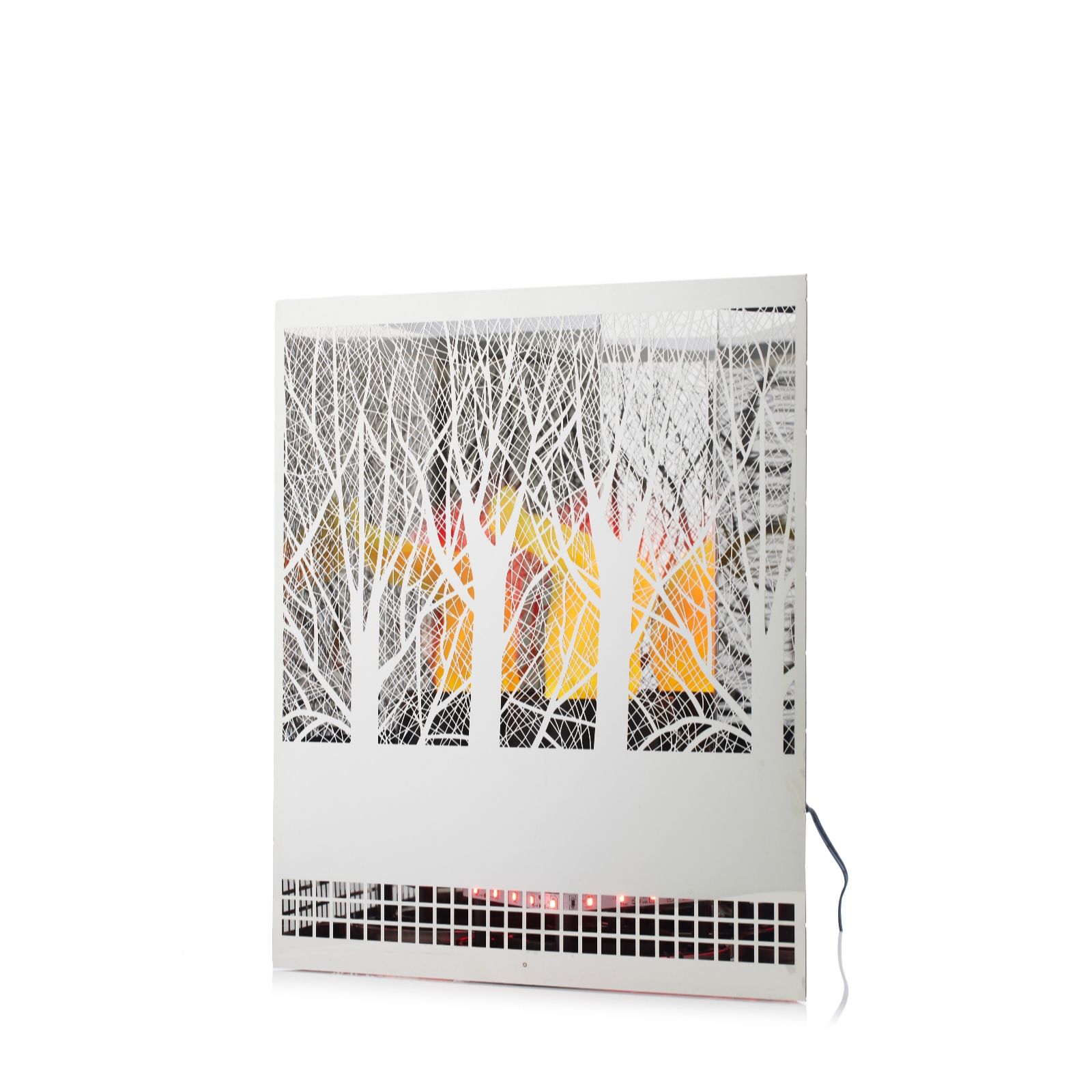 Luxa Chrome Forest Firebox Flamelight QVC UK