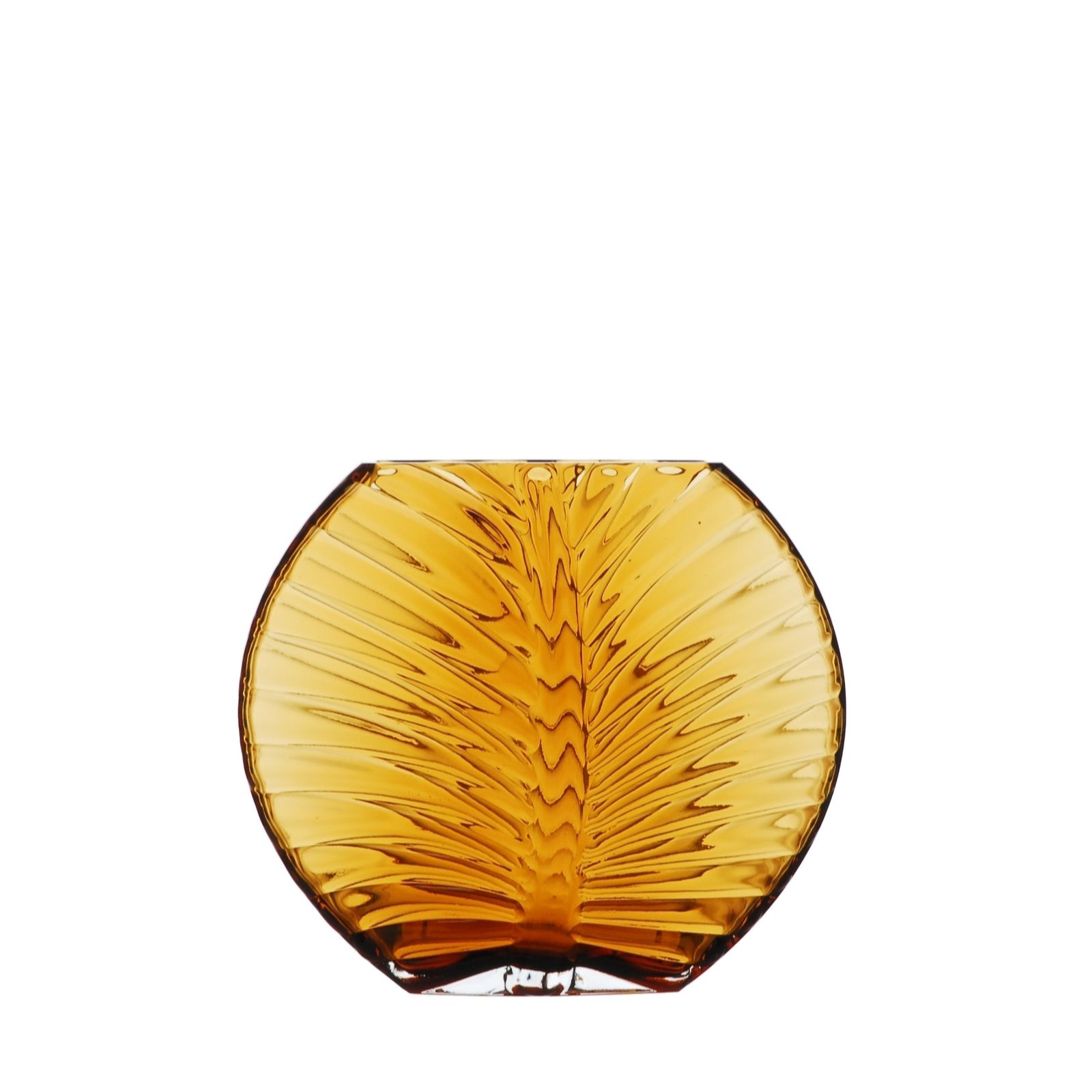 Outlet Otters Brook Amber Cut Narrow Vase