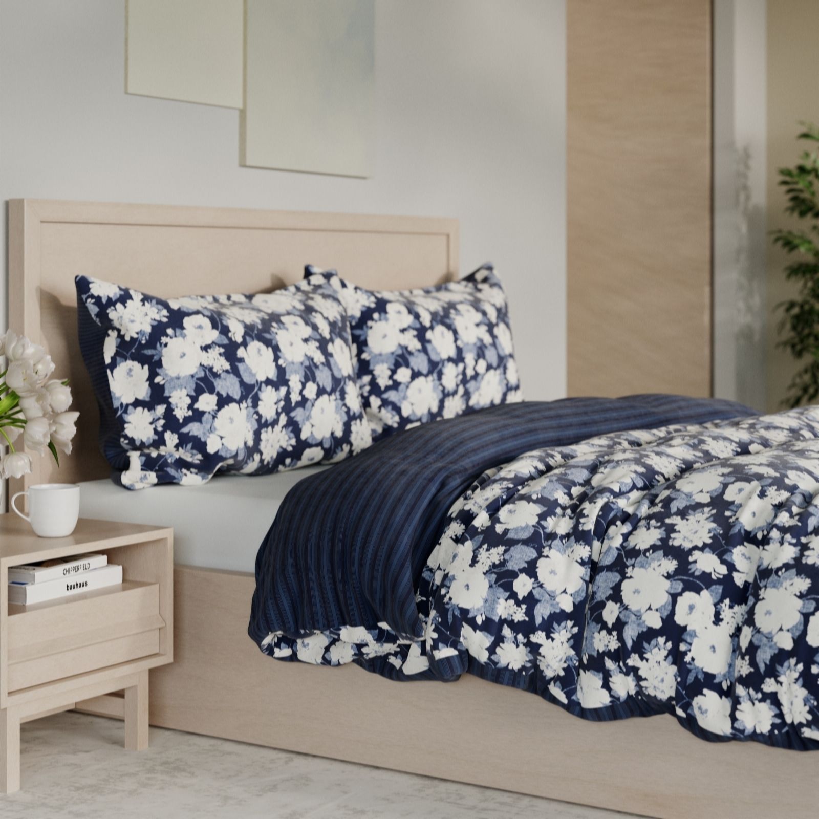 Outlet Cozee Home Velvetsoft Floral 4 Piece Duvet Set
