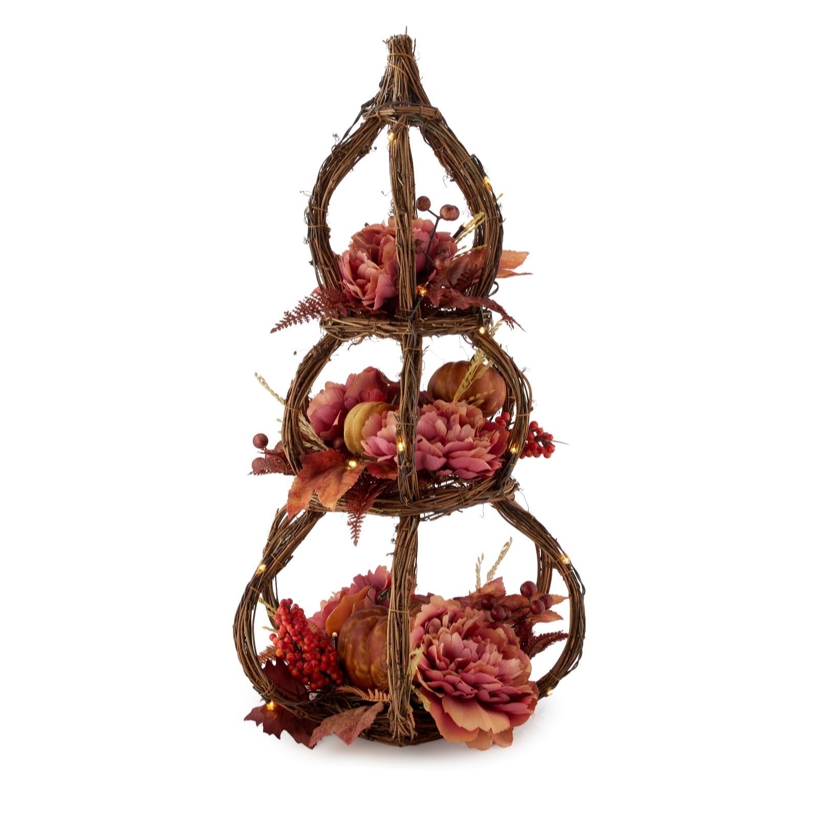 Sara by Sara Davies 63cm Pre Lit Pumpkin Topiray Decor