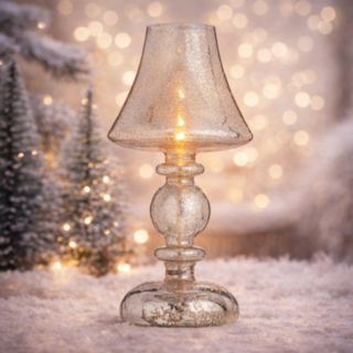 Home Stories 30cm Mercury Glass Pre Lit Flame Lamp