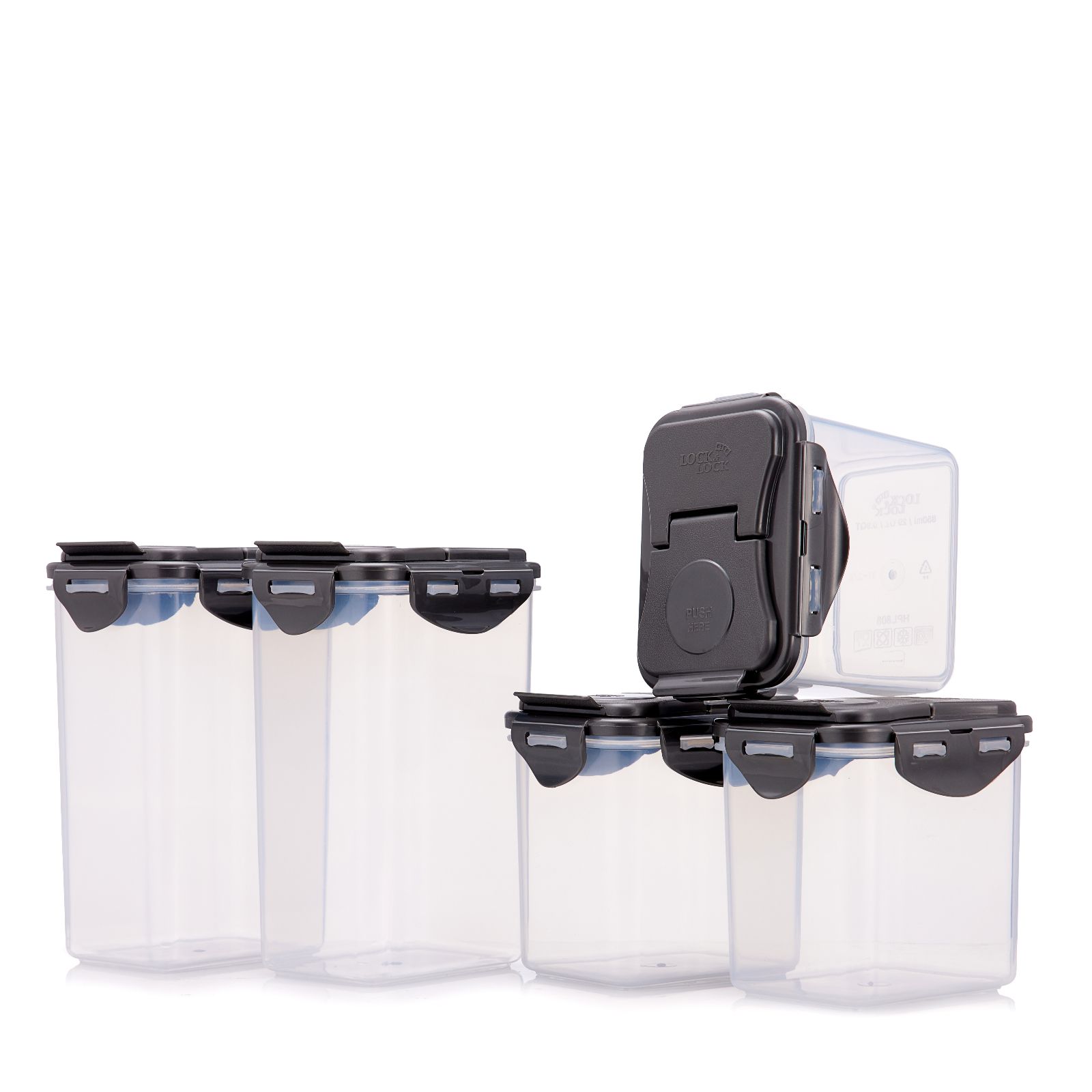 Lock & Lock Set of 5 Flip Jars