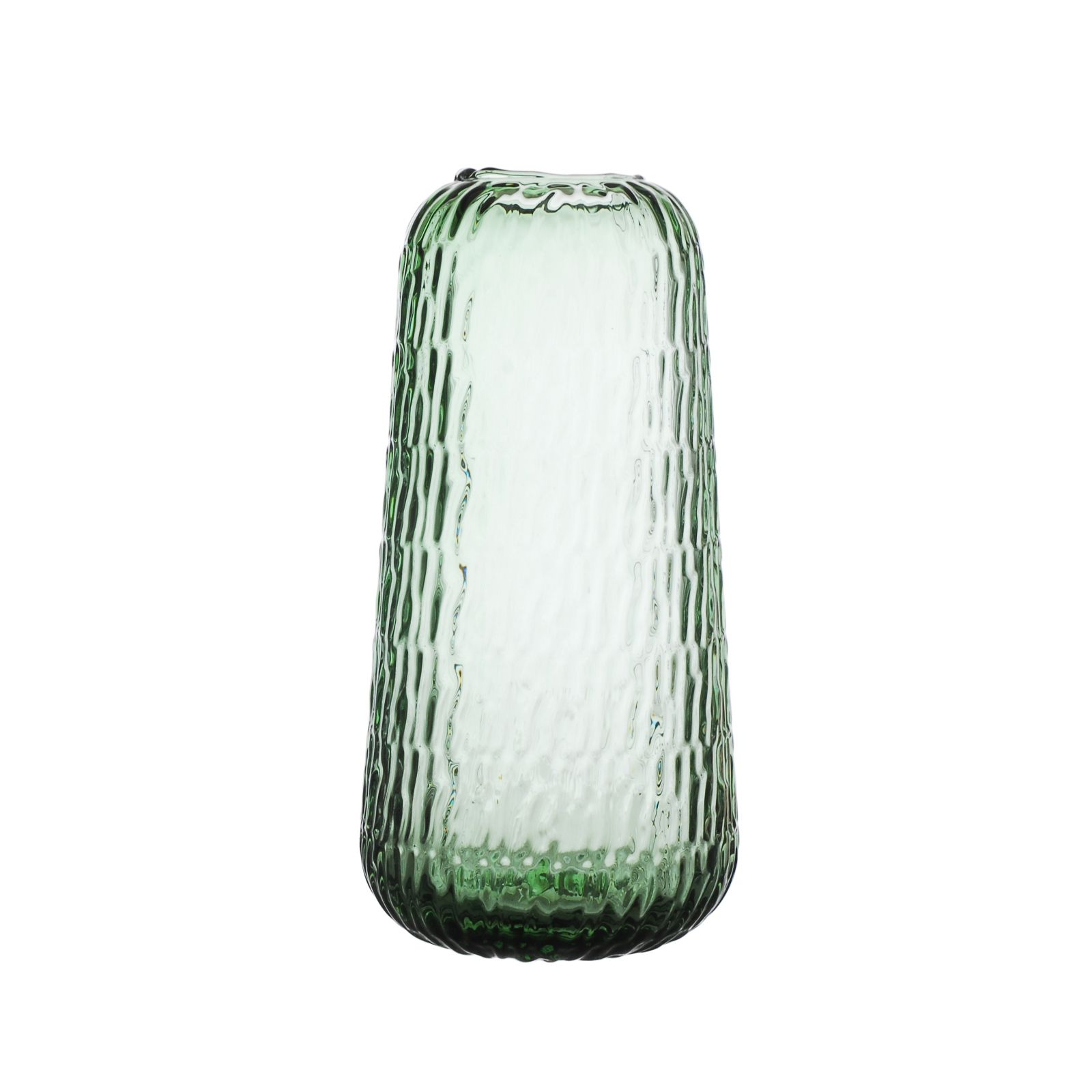 Otters Brook Organic Pattern Green Glass Open Top Vase
