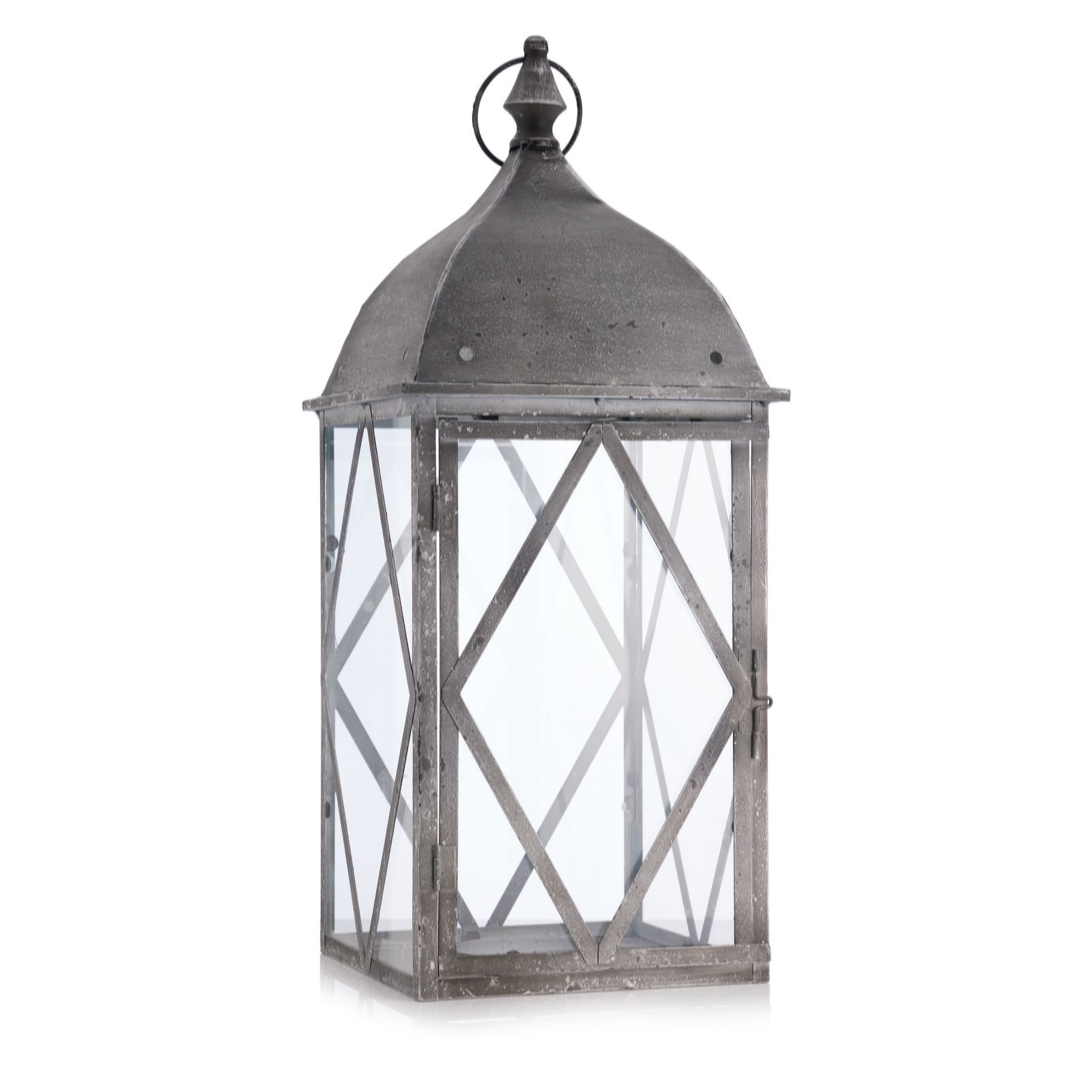 Outlet Sara by Sara Davies 58cm Rustic Glass Panel Lantern