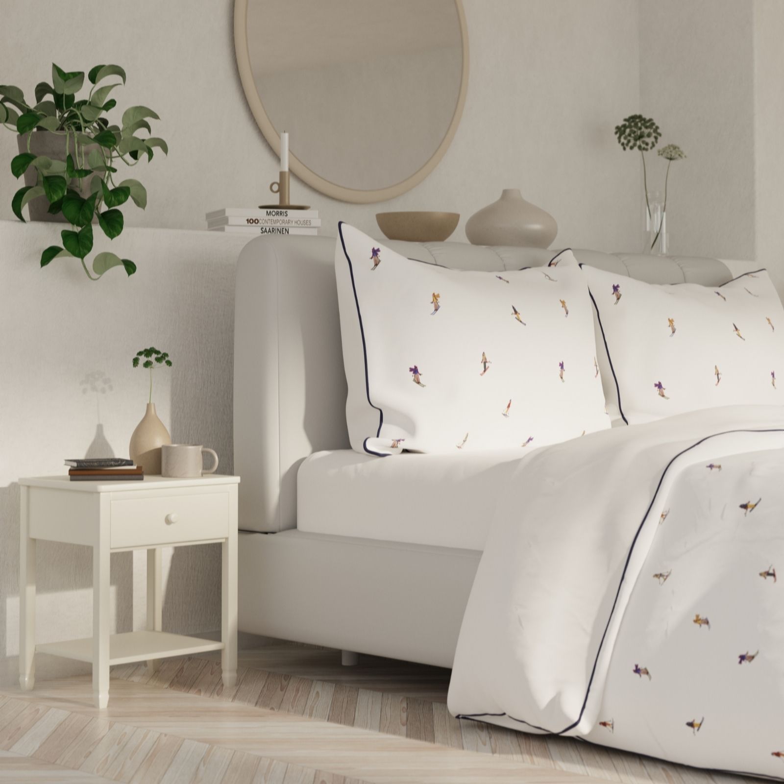  Supersoft by Cozee Home Ski Embroidery 4 Piece Duvet Set