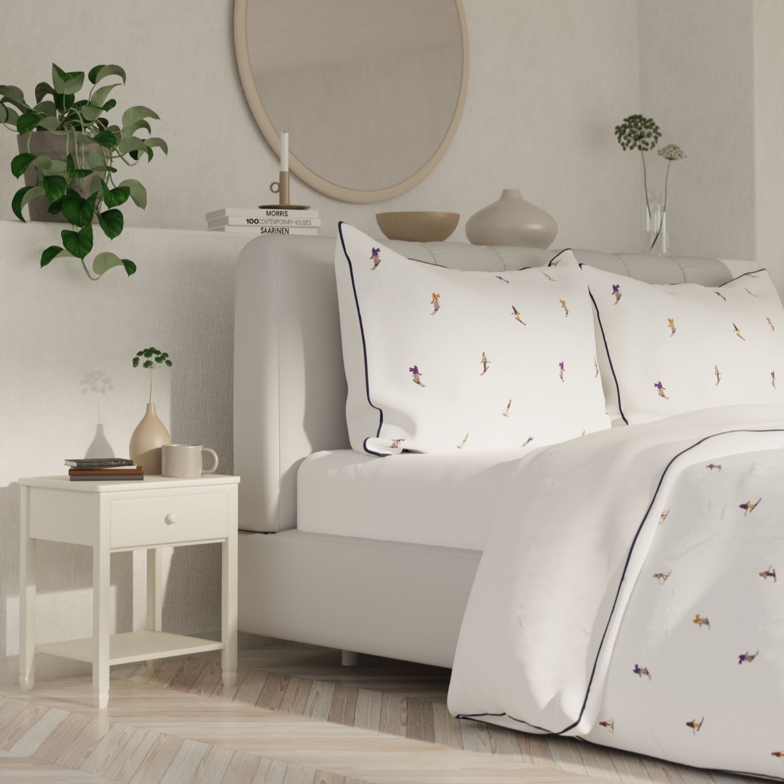 Supersoft by Cozee Home Ski Embroidery 4 Piece Duvet Set