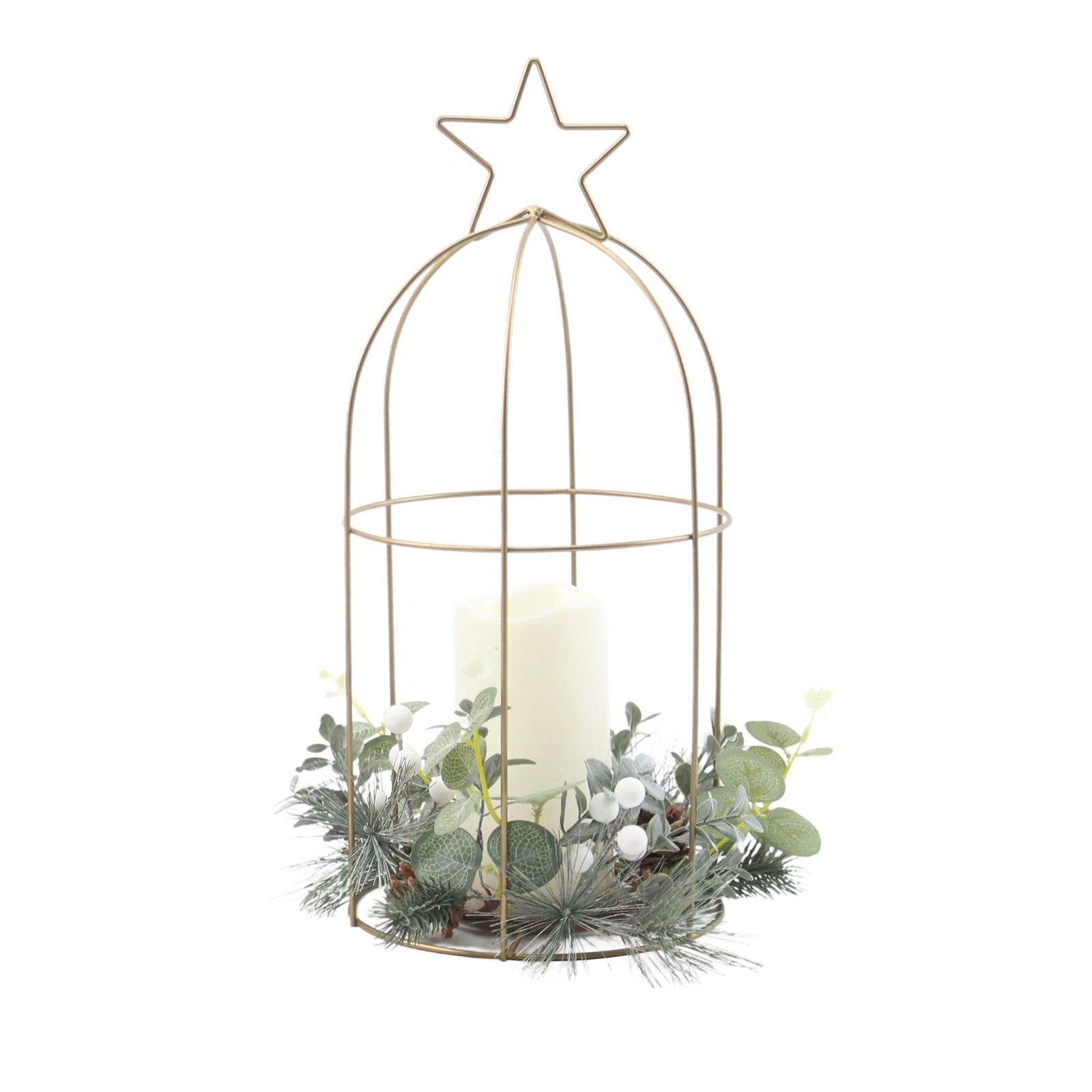 Sara By Sara Davies Faux Candle Star Display With Foliage