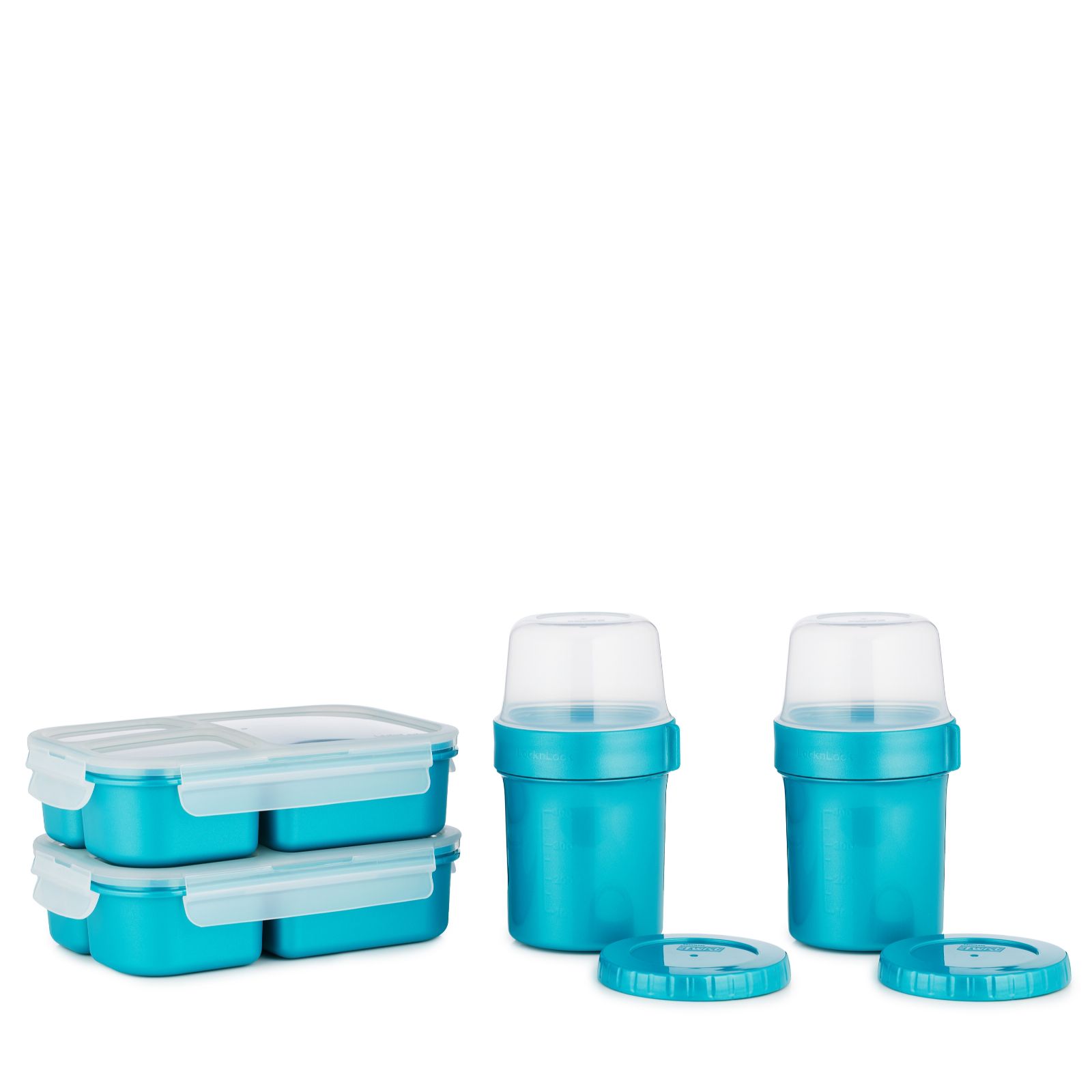 Lock & Lock Set of 2 Snack Boxes & Yoghurt Pots