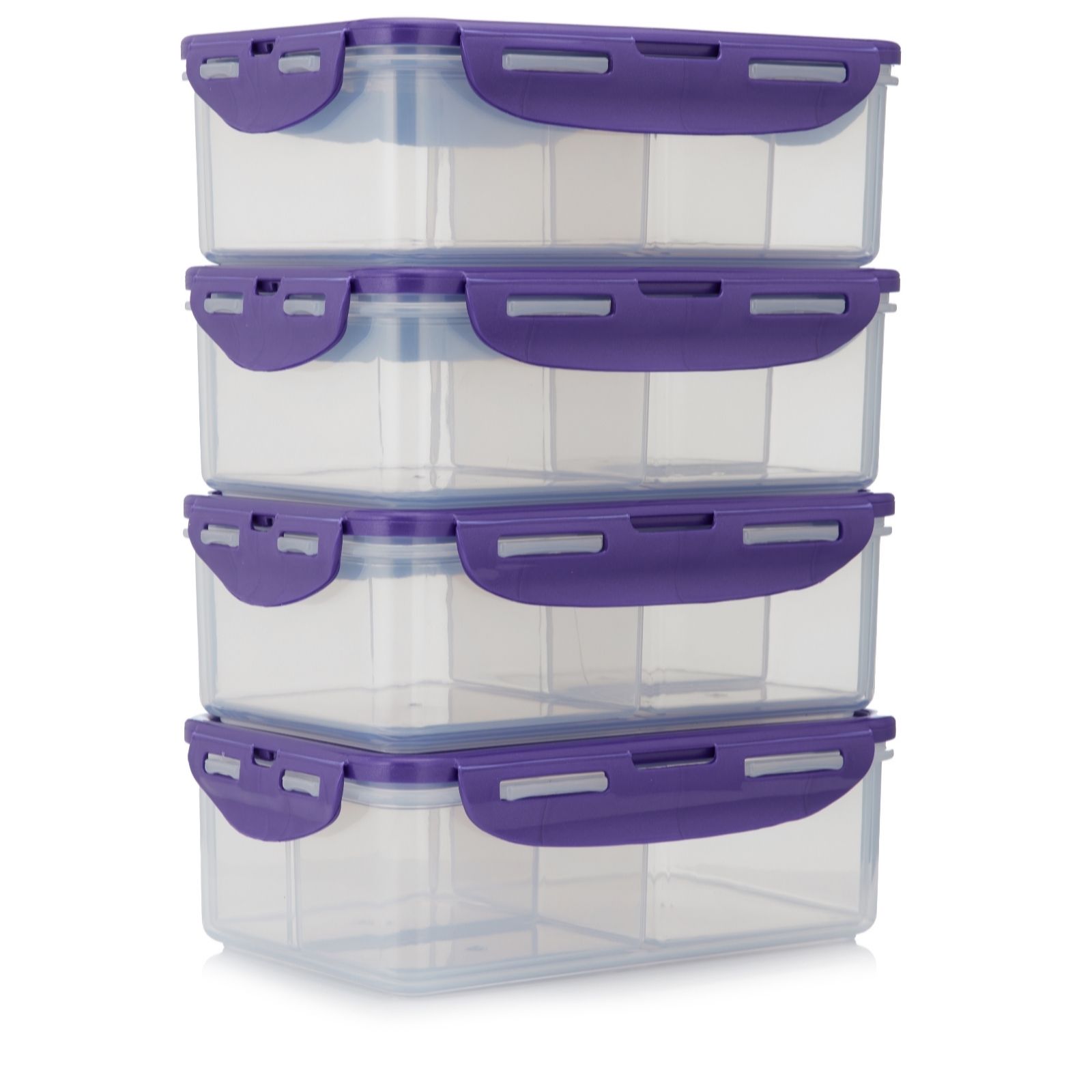 Outlet Lock & Lock Set of 4 Rectangles with Divider Inserts