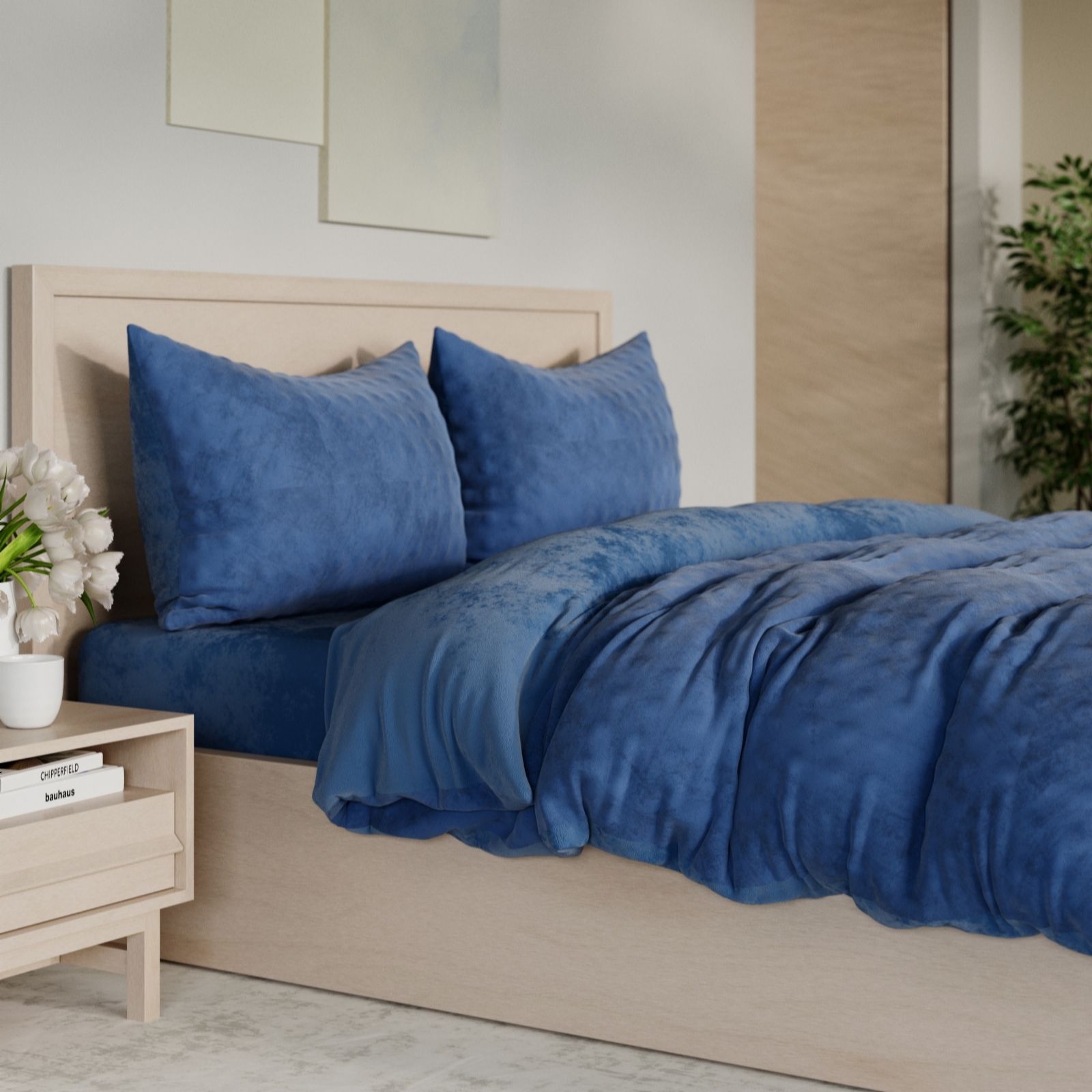 Outlet Cozee Home Velvetsoft Textured 4 Piece Duvet Set