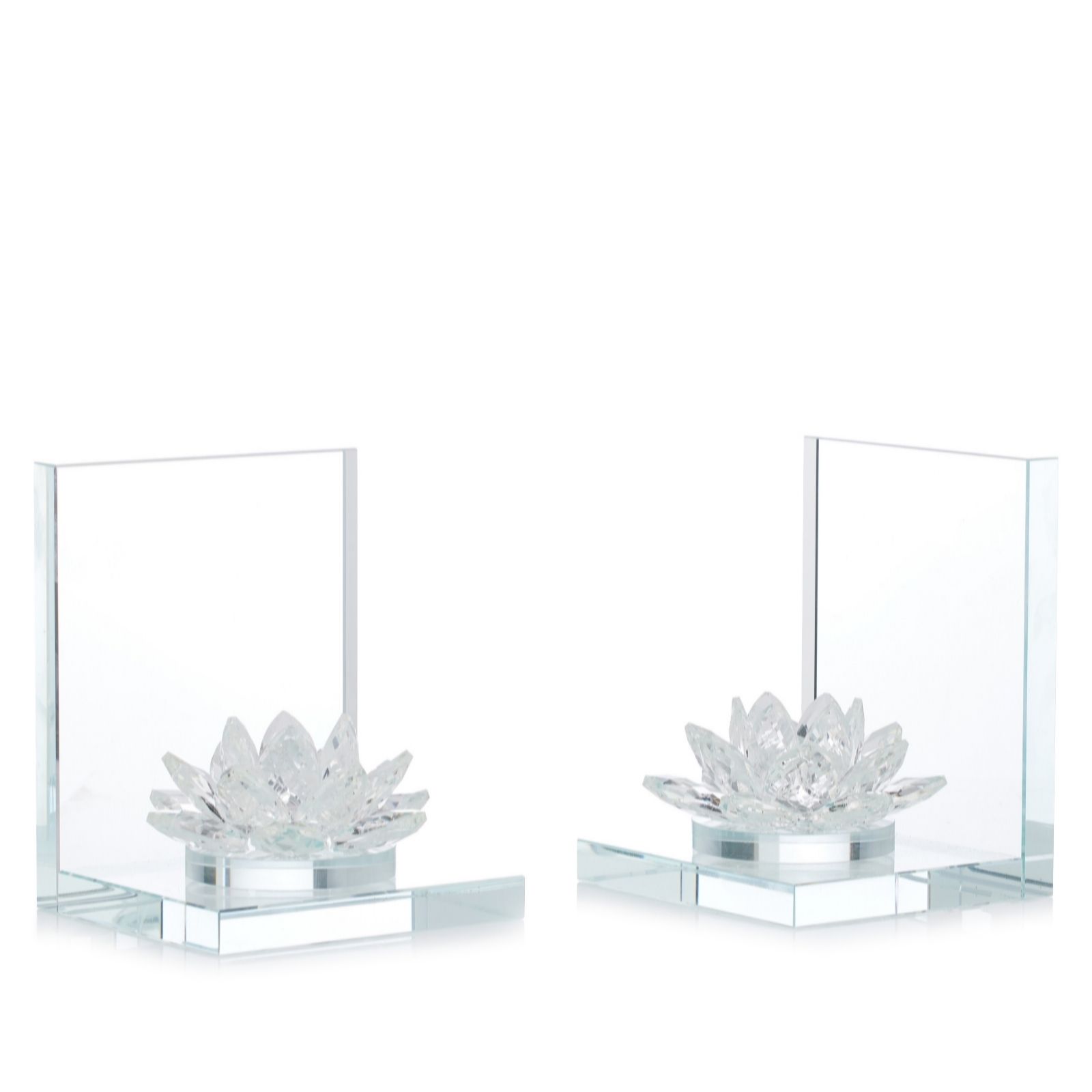 Outlet JM By Julien Macdonald Lotus Crystal Book Ends In Gift Box
