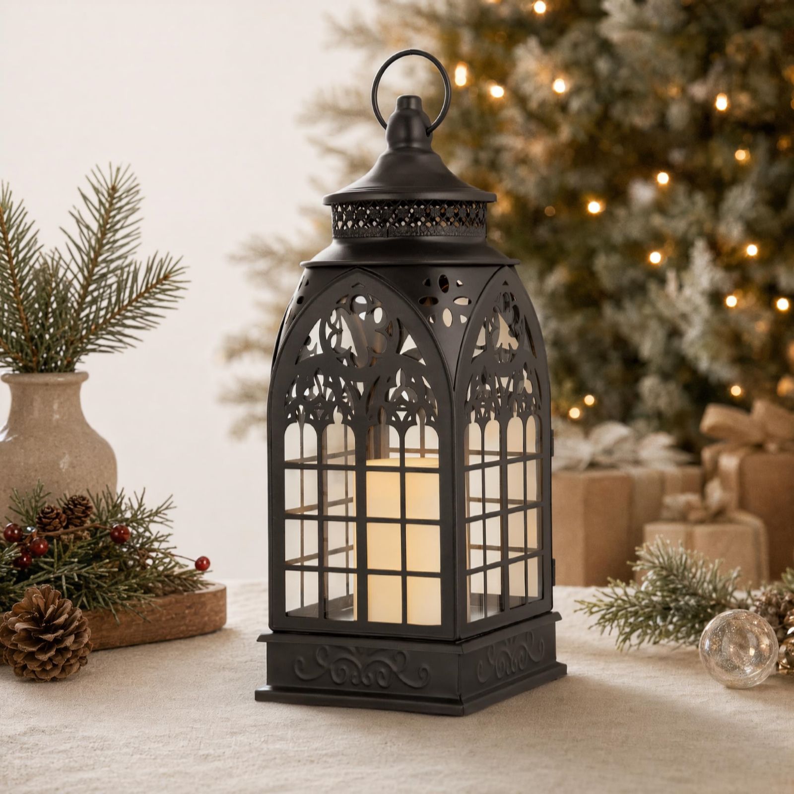 Home Stories Detailed Lantern with Flameless Candle