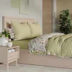 Supersoft by Cozee Home Reversible Floral and Gingham 4-Piece Duvet Set