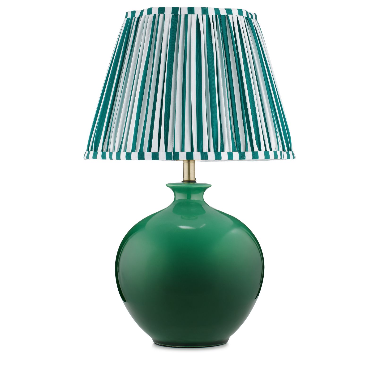 Bundleberry by Amanda Holden Ceramic Glazed Lamp with Striped Lampshade