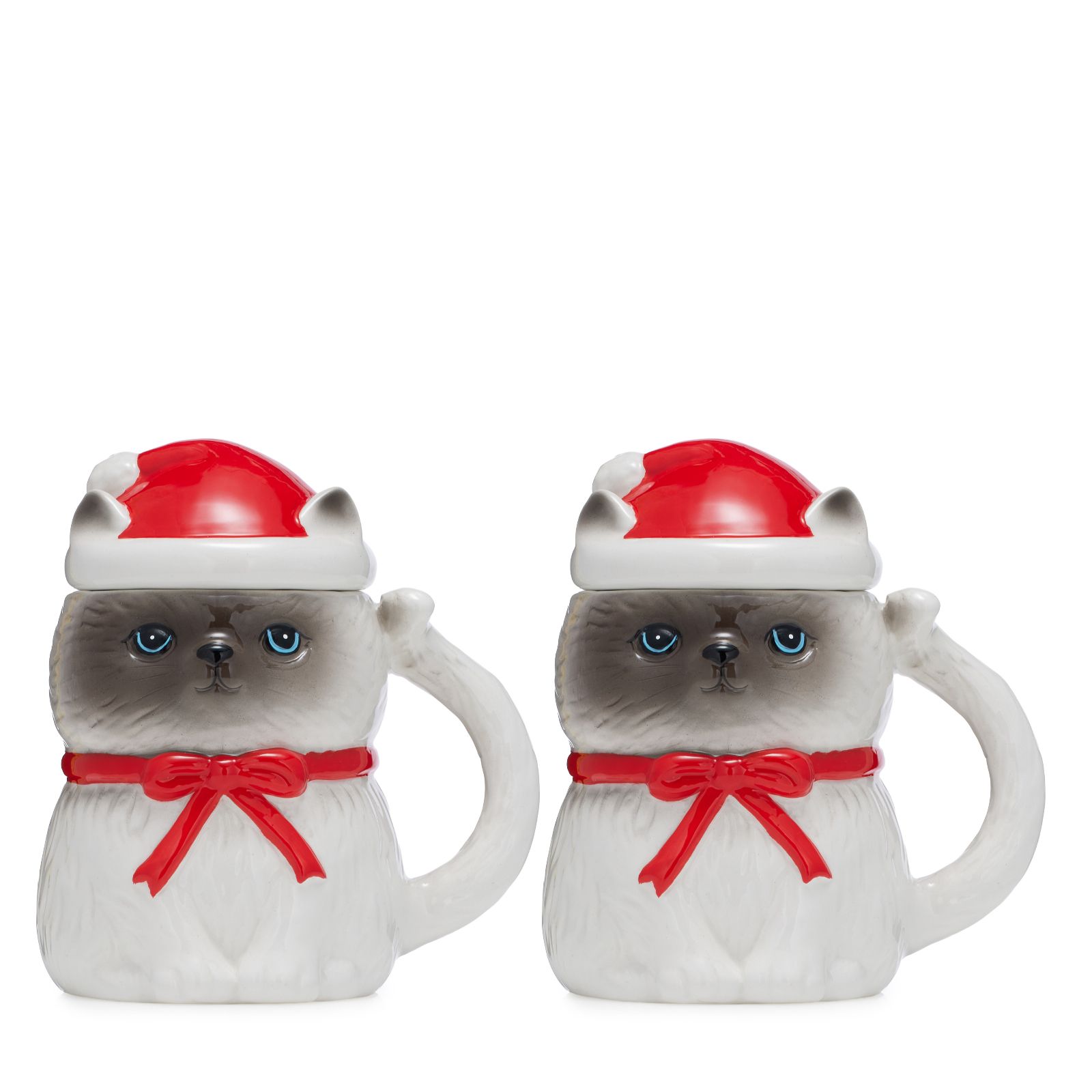 Outlet Festive Set Of 2 Christmas Shaped Mugs with