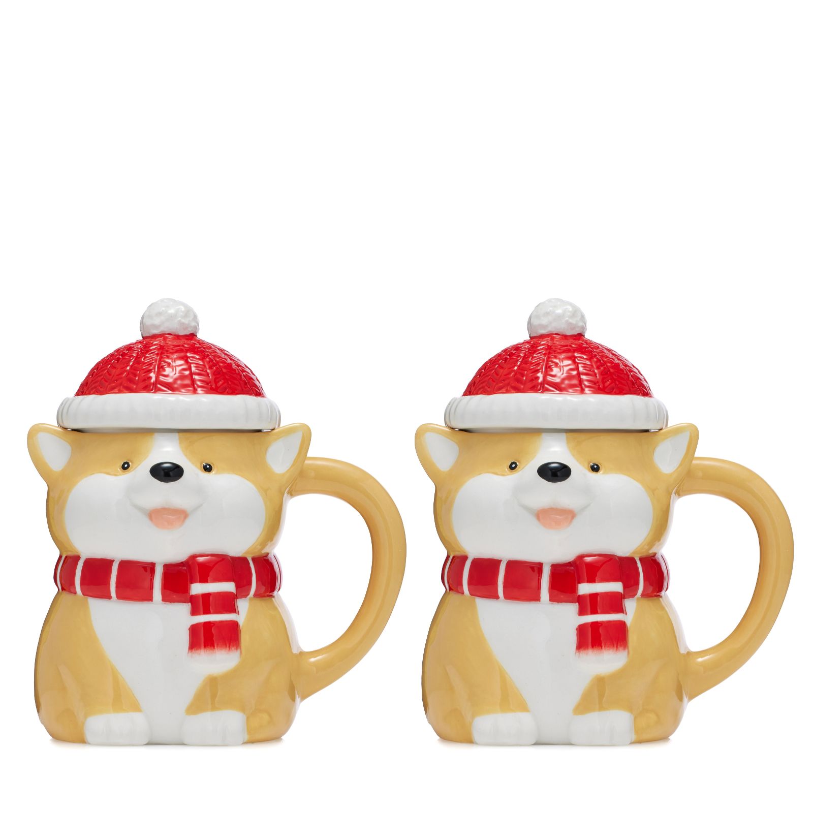 Outlet Festive Set Of 2 Christmas Shaped Mugs with