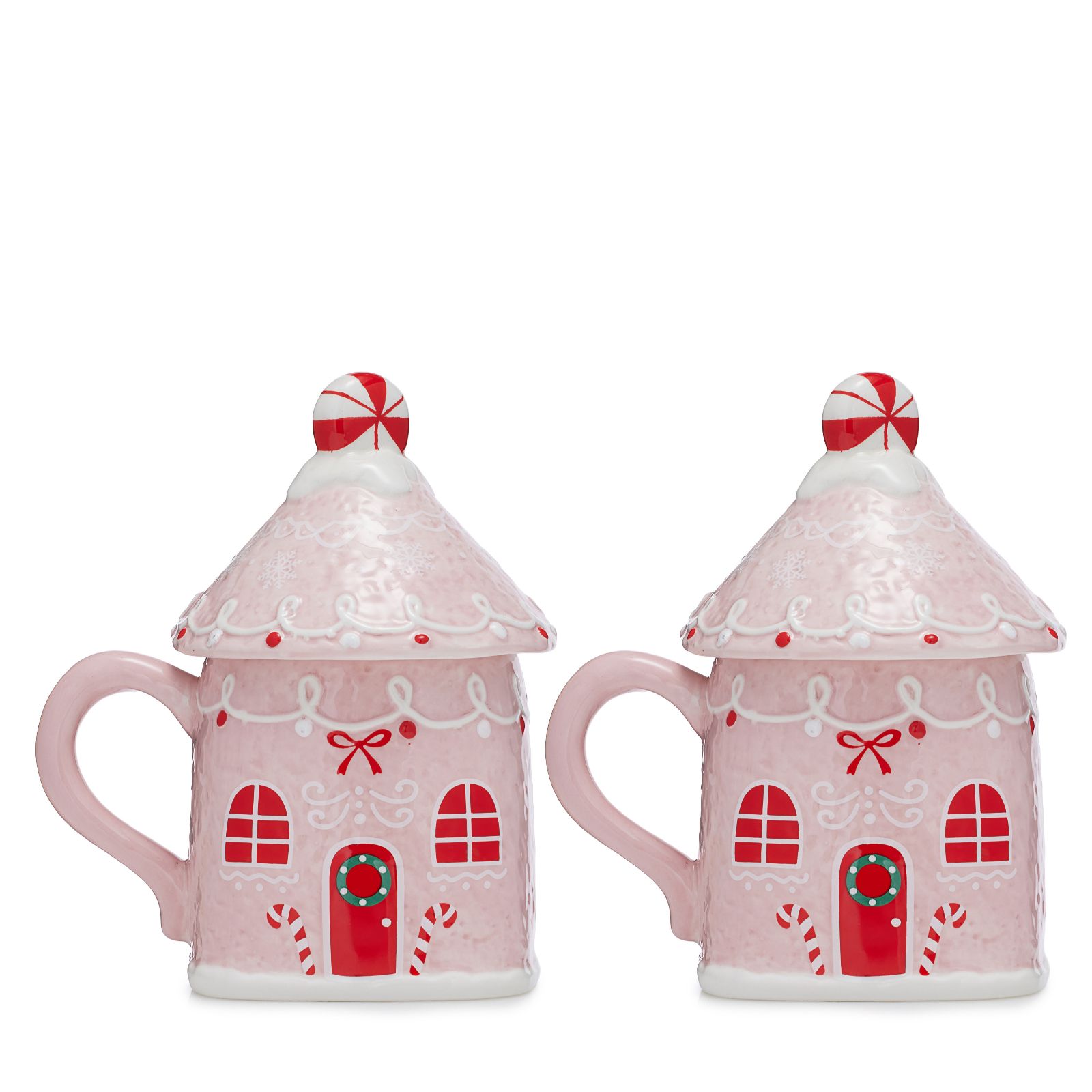 Outlet Festive Set Of 2 Christmas Shaped Mugs with