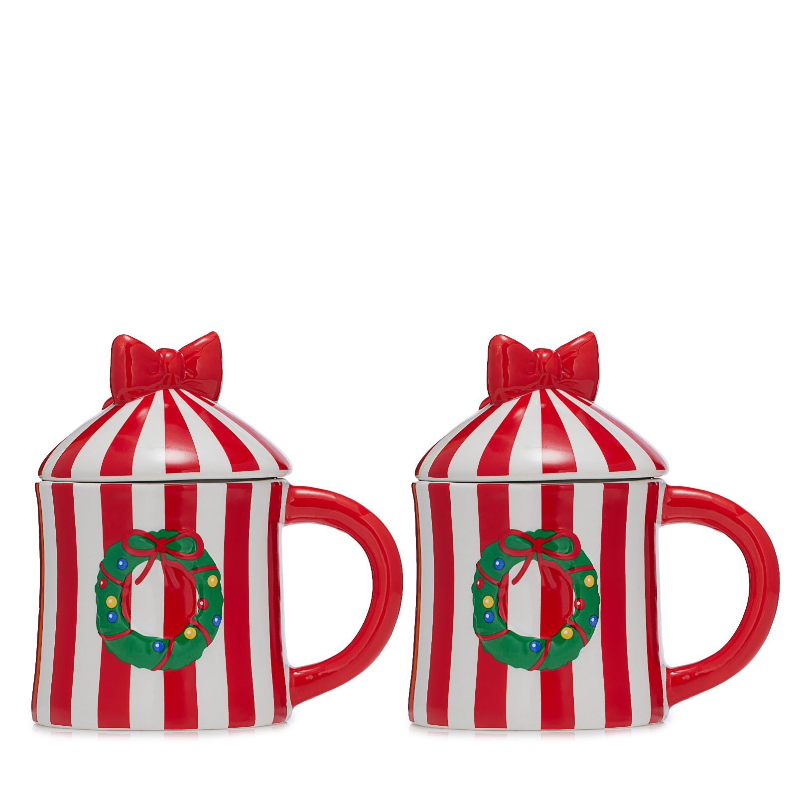 Outlet Festive Set Of 2 Christmas Shaped Mugs with