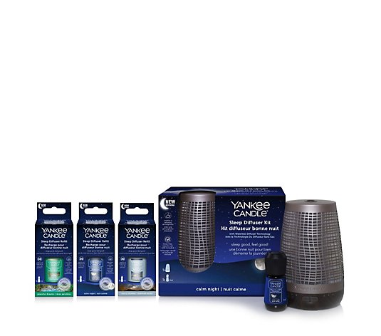 Yankee Candle Sleep Diffuser Starter Kit Plus 3x Refills