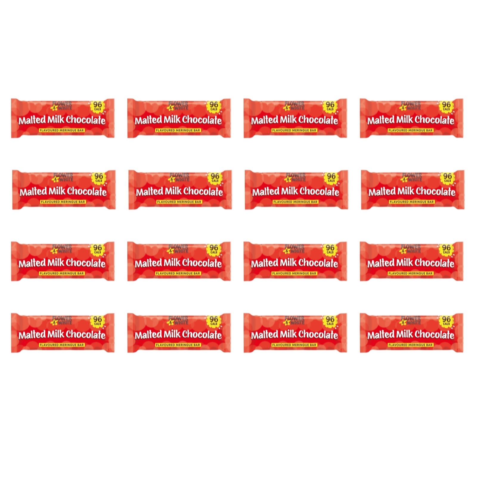 Flower & White 16 Piece Malt Chocolate Meringue Bars