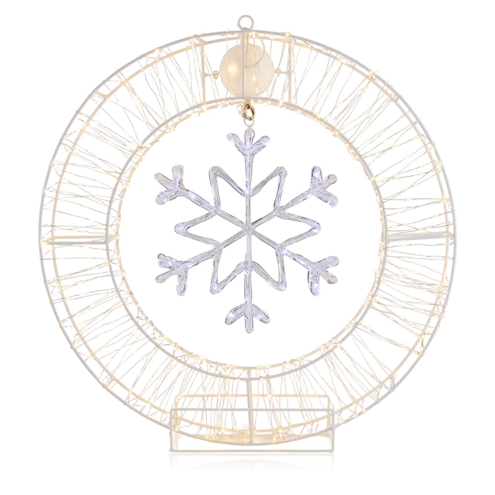 Home Stories Indoor / Outdoor 50cm Rotating Snowflake Wreath Ornament