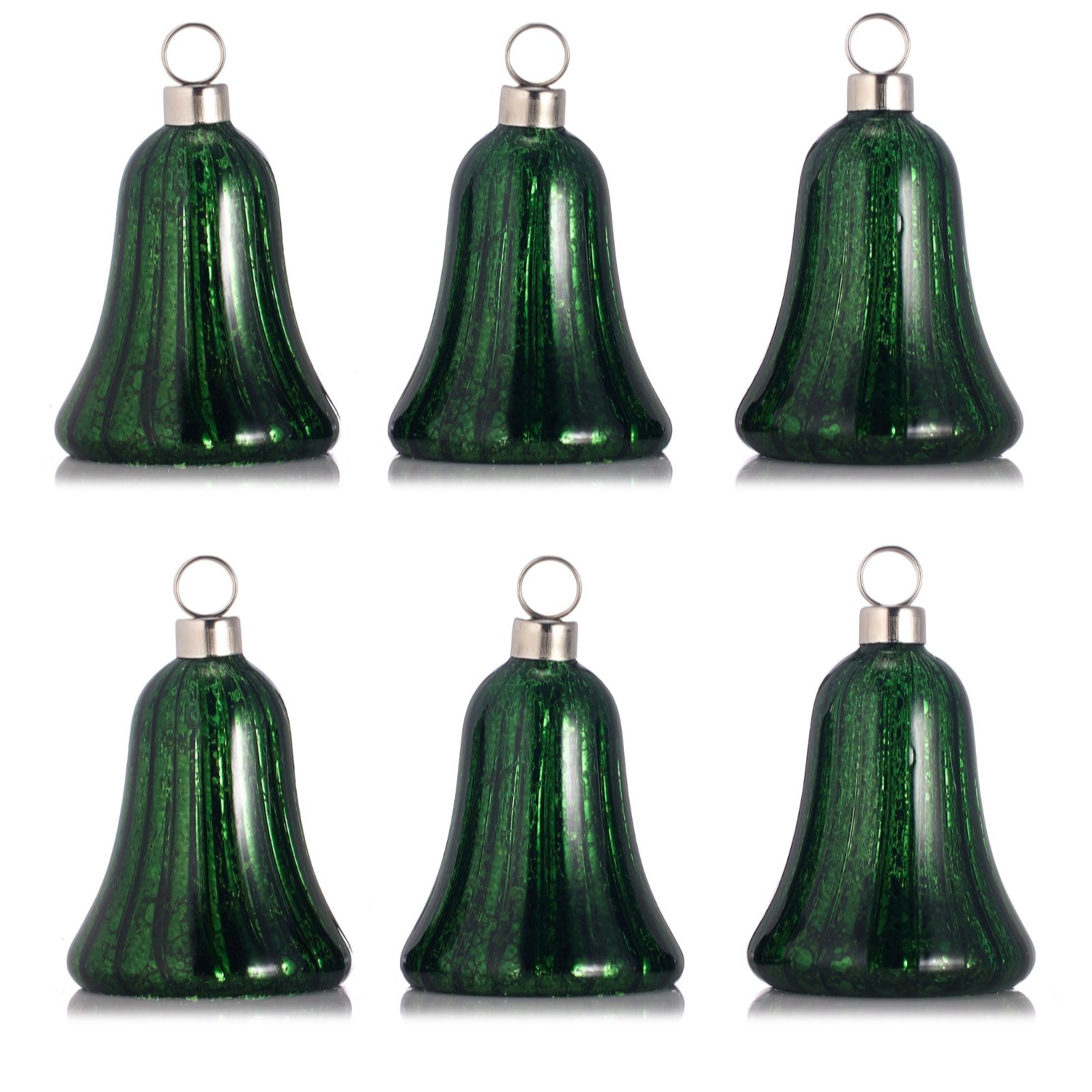 Alison Cork Set of 6 Pre-Lit Mercury Glass Bell Placecard Holders - QVC UK