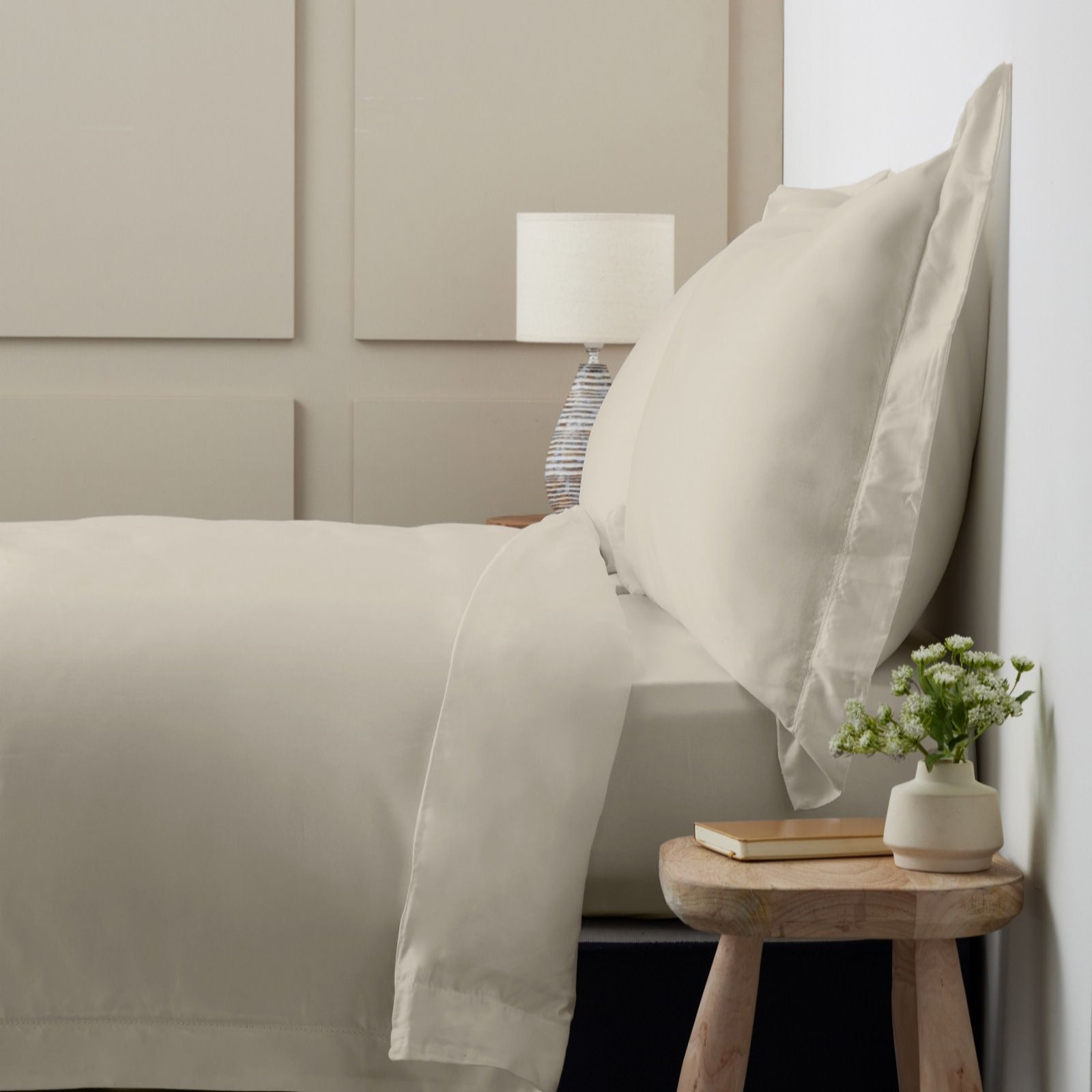 Northern Nights 400TC Cotton Tencel 4 Piece Duvet Set with Stitch Detail