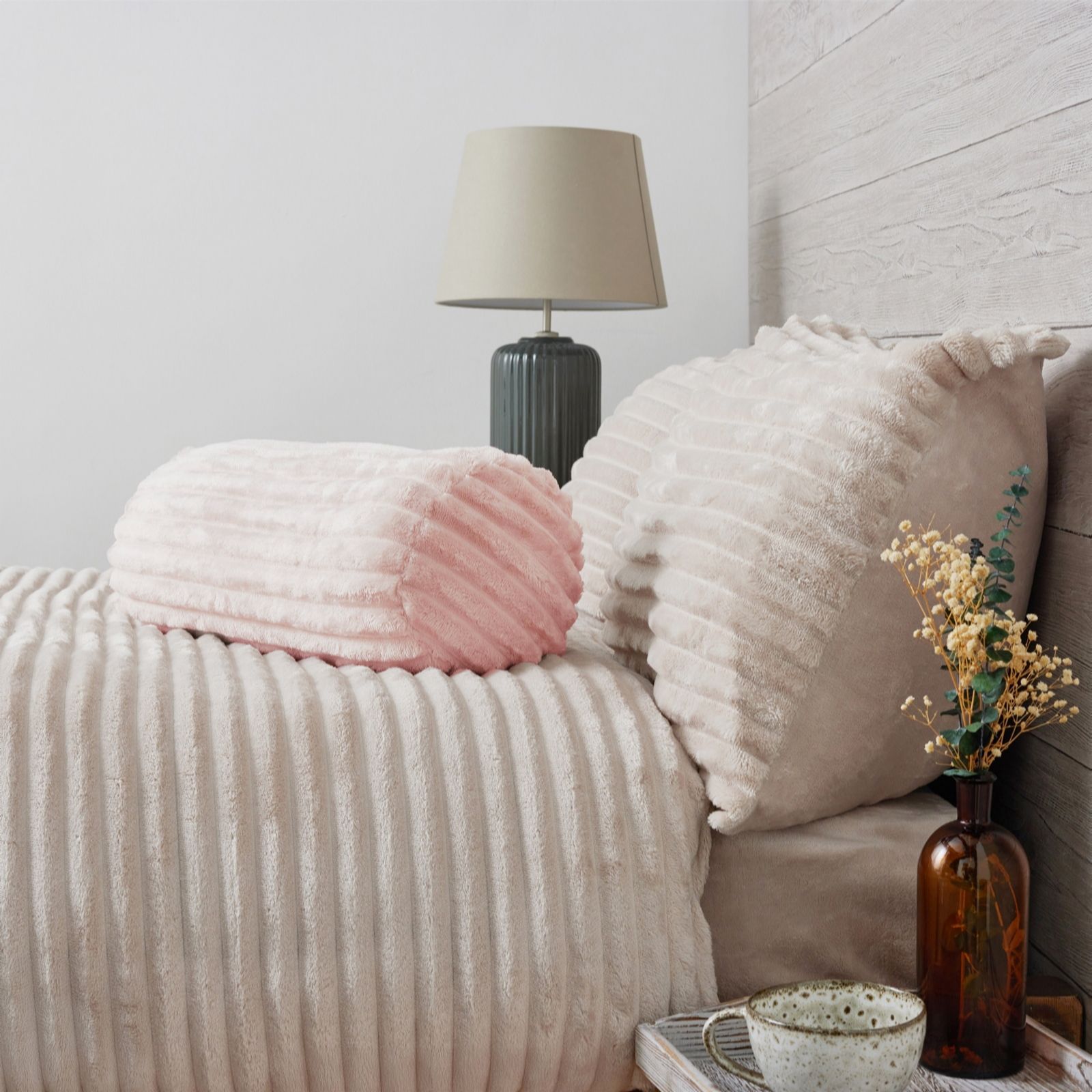 Cozee Home Ribbed Bolster Cocoon Cushion