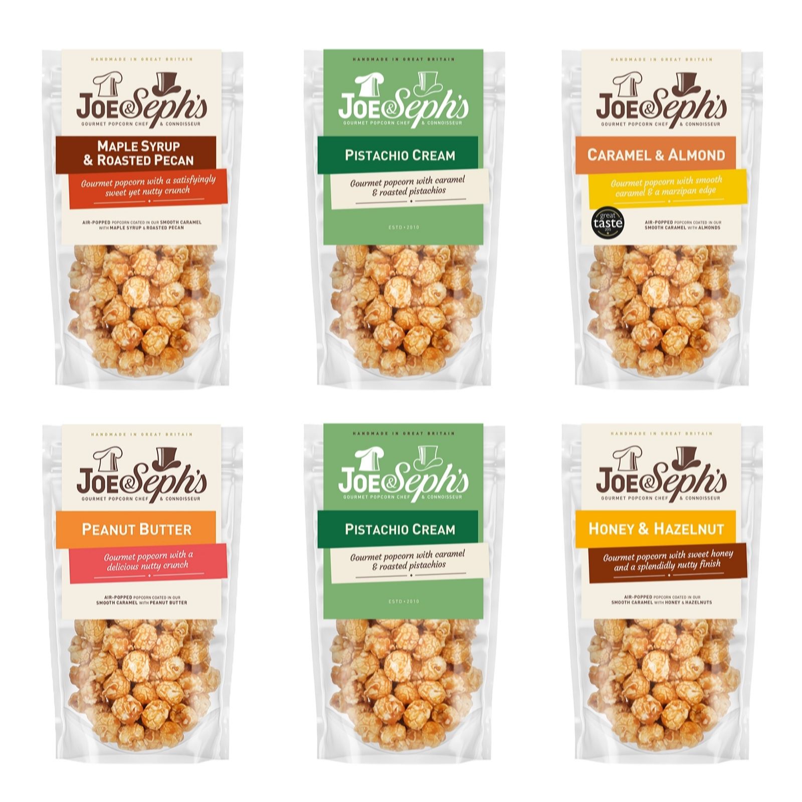 Joe & Seph's Set of 6 Nut Lovers Popcorn Selection