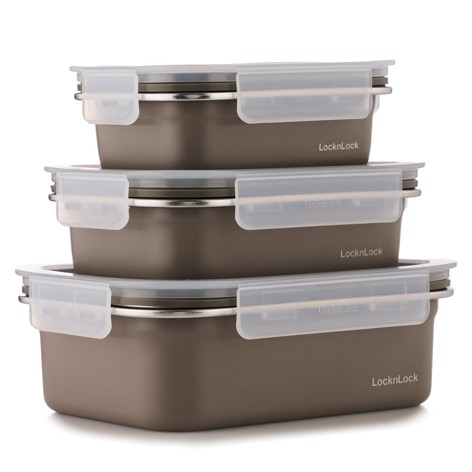 LocknLock 3 Piece Stainless Steel Container Set