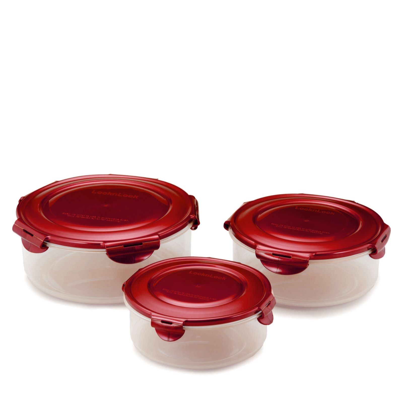 Lock & Lock Set of 3 Round Canister Container Set