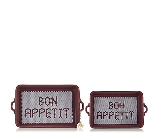 BundleBerry by Amanda Holden Set of 2 Bon Appetit Rectangle Baking Dishes